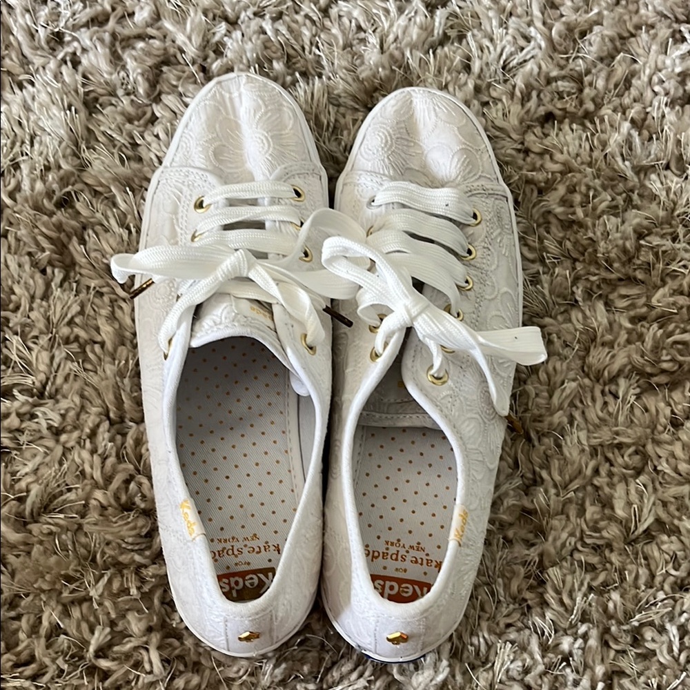 Kate Spade White Lace Sneakers - Picture 3 of 6
